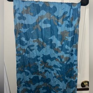 Sophia Costas Blue and Gray Camouflage Scarf
